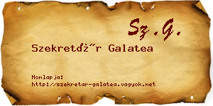 Szekretár Galatea névjegykártya
